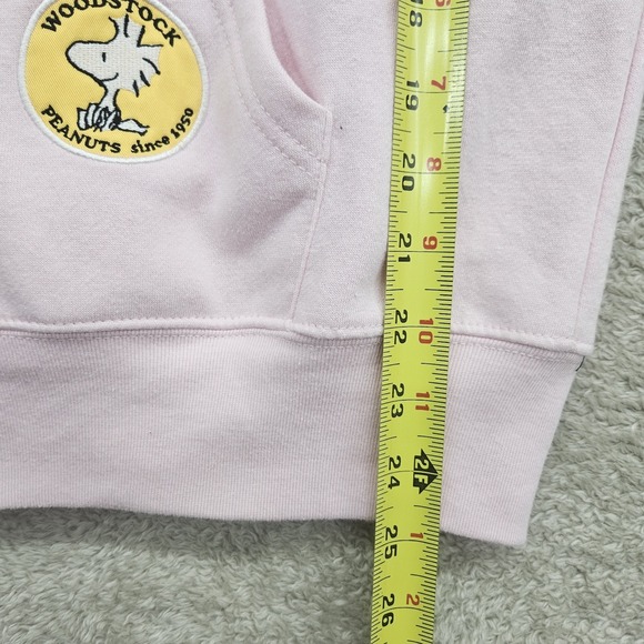 Peanuts Snoopy Full Zip Hoodie Womens Medium Pink Woodstock Sweatshirt Y2K Style - Picture 12 of 14